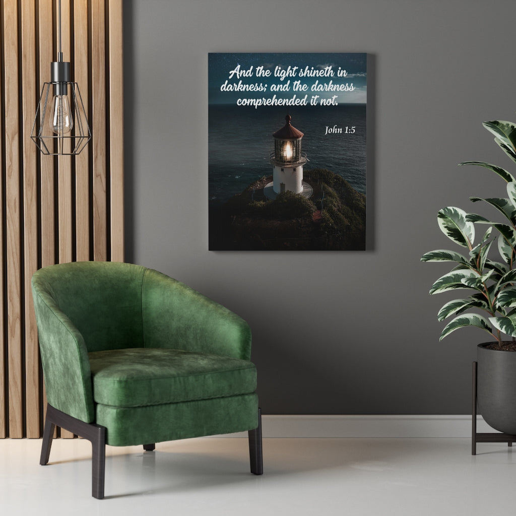Scripture Walls The Light Shineth in Darkness John 1:5 Christian Home Decor Bible Art Unframed-Express Your Love Gifts