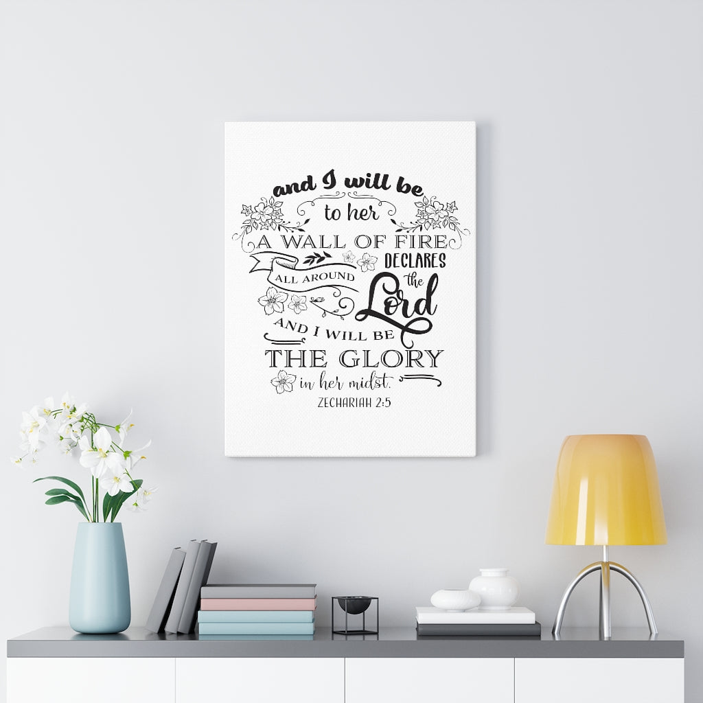 Scripture Walls The Lord And Zechariah 2:5 Bible Verse Canvas Christian Wall Art Ready to Hang Unframed-Express Your Love Gifts
