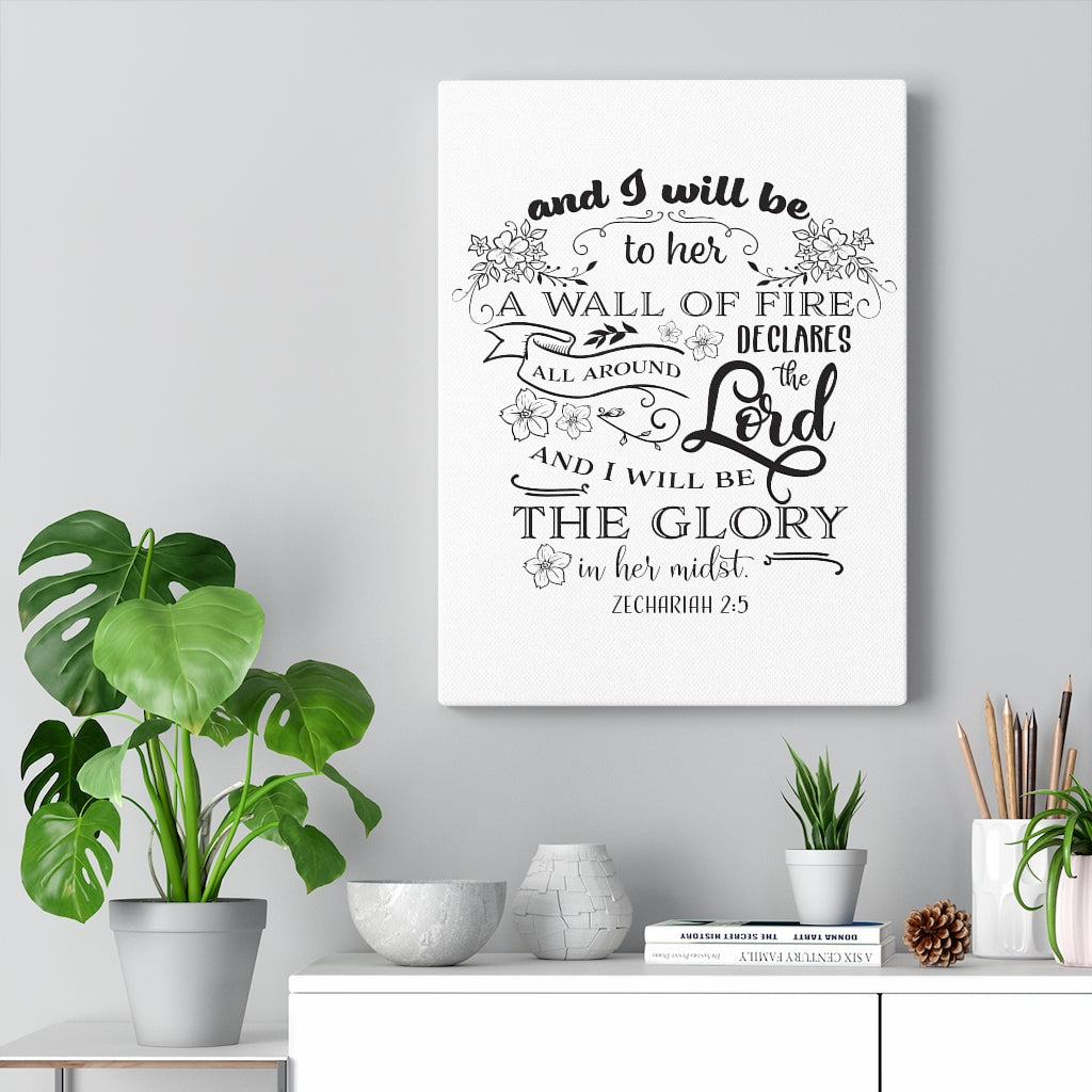 Scripture Walls The Lord And Zechariah 2:5 Bible Verse Canvas Christian Wall Art Ready to Hang Unframed-Express Your Love Gifts