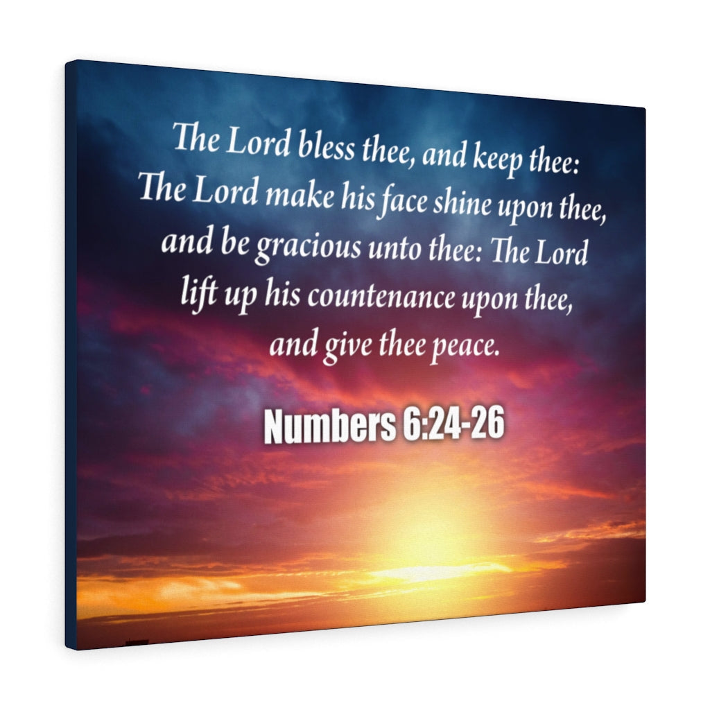 Scripture Walls The Lord Bless Thee Numbers 6:24-26 Bible Verse Canvas Christian Wall Art Ready to Hang Unframed-Express Your Love Gifts