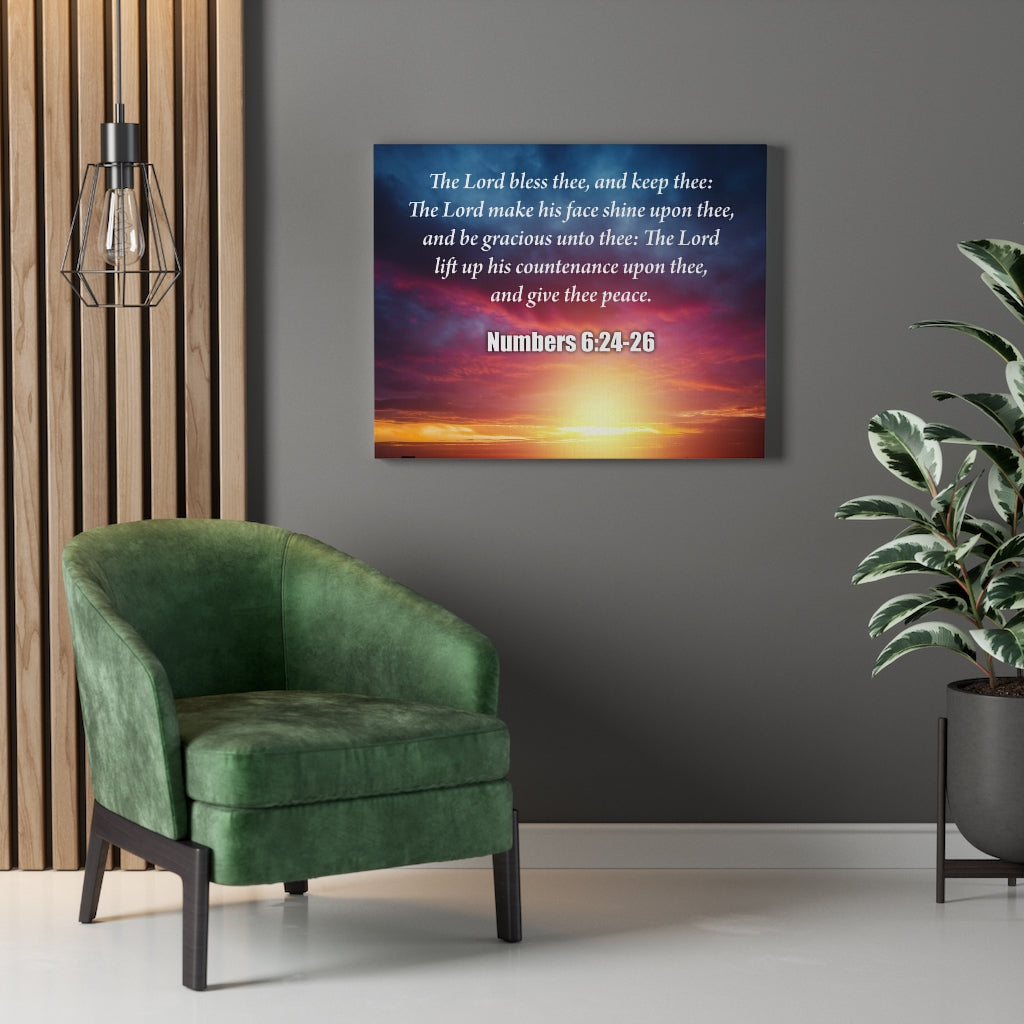 Scripture Walls The Lord Bless Thee Numbers 6:24-26 Bible Verse Canvas Christian Wall Art Ready to Hang Unframed-Express Your Love Gifts