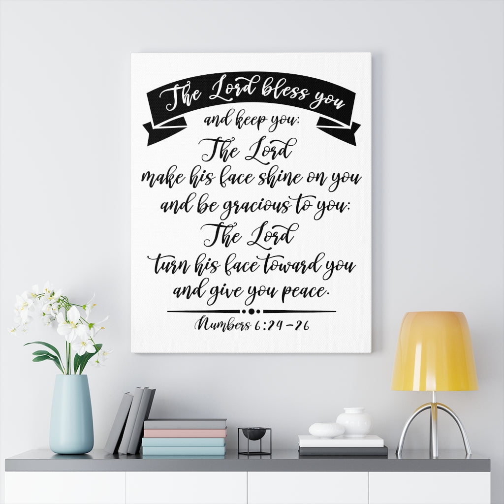 Scripture Walls The Lord Bless You Numbers 6:24-26 Bible Verse Canvas Christian Wall Art Ready to Hang Unframed-Express Your Love Gifts
