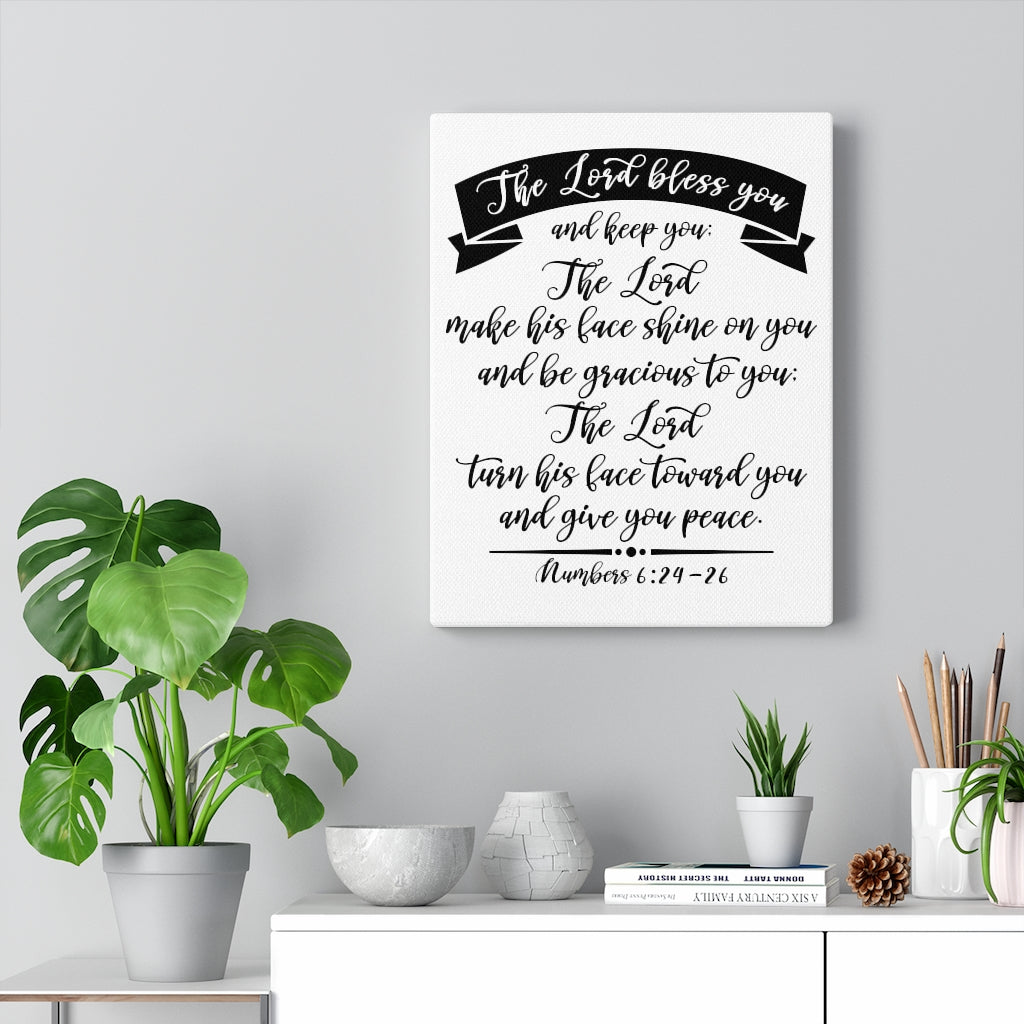 Scripture Walls The Lord Bless You Numbers 6:24-26 Bible Verse Canvas Christian Wall Art Ready to Hang Unframed-Express Your Love Gifts