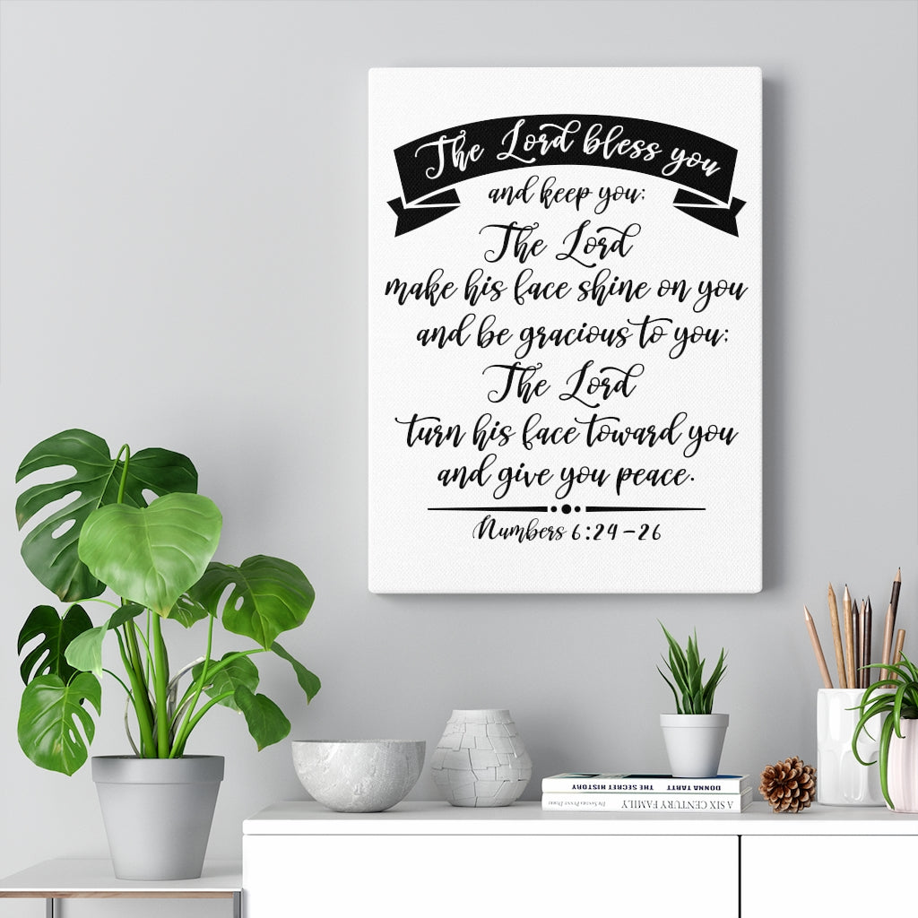 Scripture Walls The Lord Bless You Numbers 6:24-26 Bible Verse Canvas Christian Wall Art Ready to Hang Unframed-Express Your Love Gifts