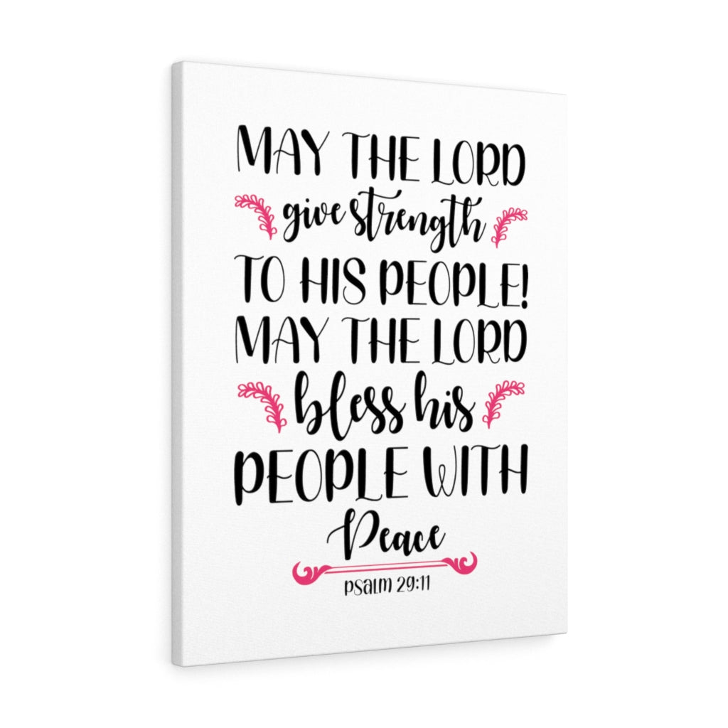 Scripture Walls The Lord Give Strength Psalm 29:11 Bible Verse Canvas Christian Wall Art Ready to Hang Unframed-Express Your Love Gifts