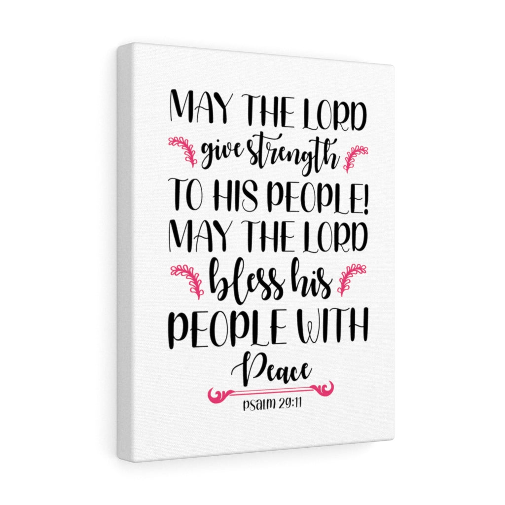 Scripture Walls The Lord Give Strength Psalm 29:11 Bible Verse Canvas Christian Wall Art Ready to Hang Unframed-Express Your Love Gifts