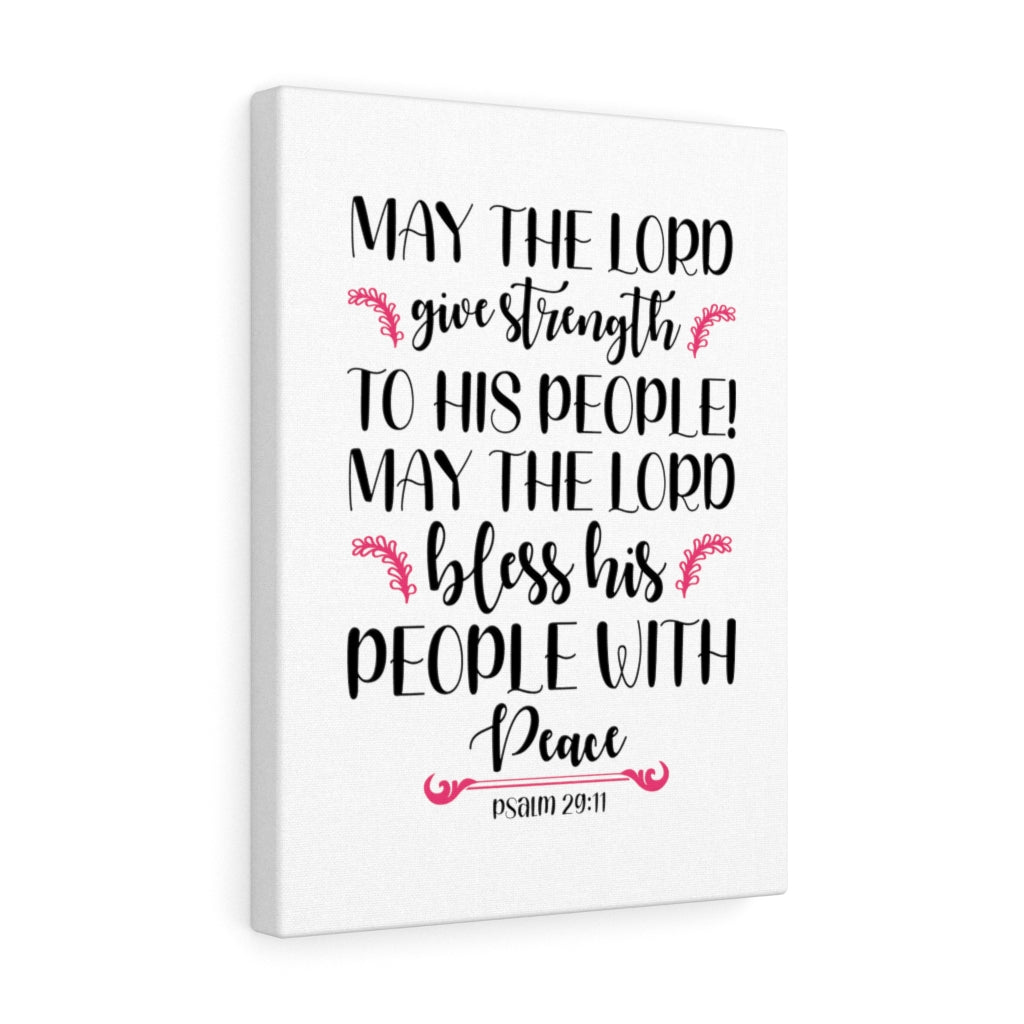 Scripture Walls The Lord Give Strength Psalm 29:11 Bible Verse Canvas Christian Wall Art Ready to Hang Unframed-Express Your Love Gifts