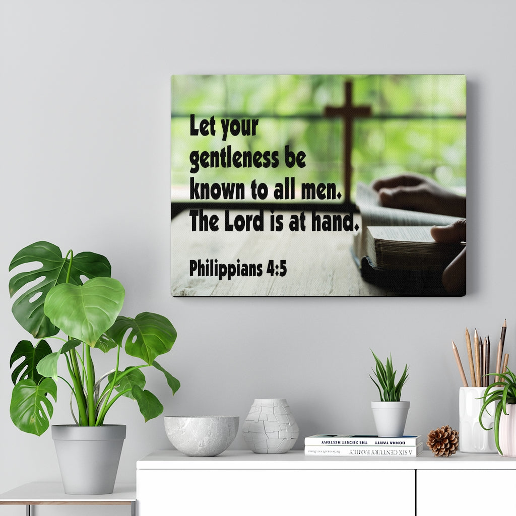 Scripture Walls The Lord Is At Hand Philippians 4:5 Bible Verse Canvas Christian Wall Art Ready to Hang Unframed-Express Your Love Gifts