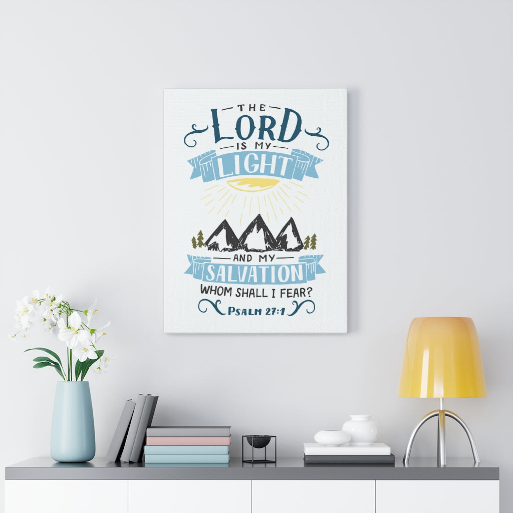 Scripture Walls The Lord Is My Light Psalm 27:1 Bible Verse Canvas Christian Wall Art Ready to Hang Unframed-Express Your Love Gifts