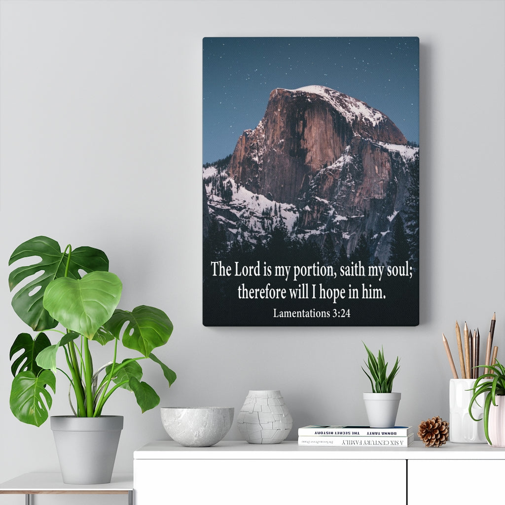 Scripture Walls The Lord is My Portion Lamentations 3:24 Christian Wall Decor Bible Art Ready to Hang Unframed-Express Your Love Gifts