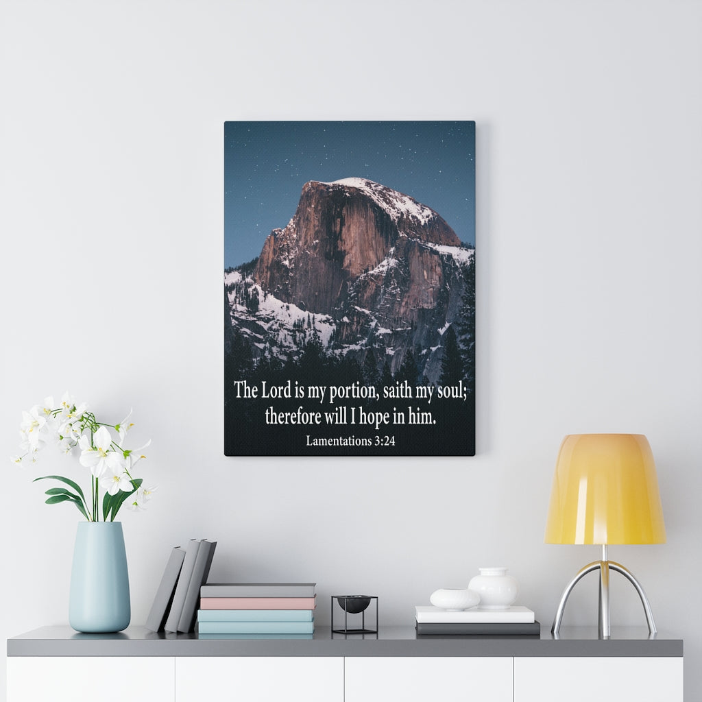 Scripture Walls The Lord is My Portion Lamentations 3:24 Christian Wall Decor Bible Art Ready to Hang Unframed-Express Your Love Gifts