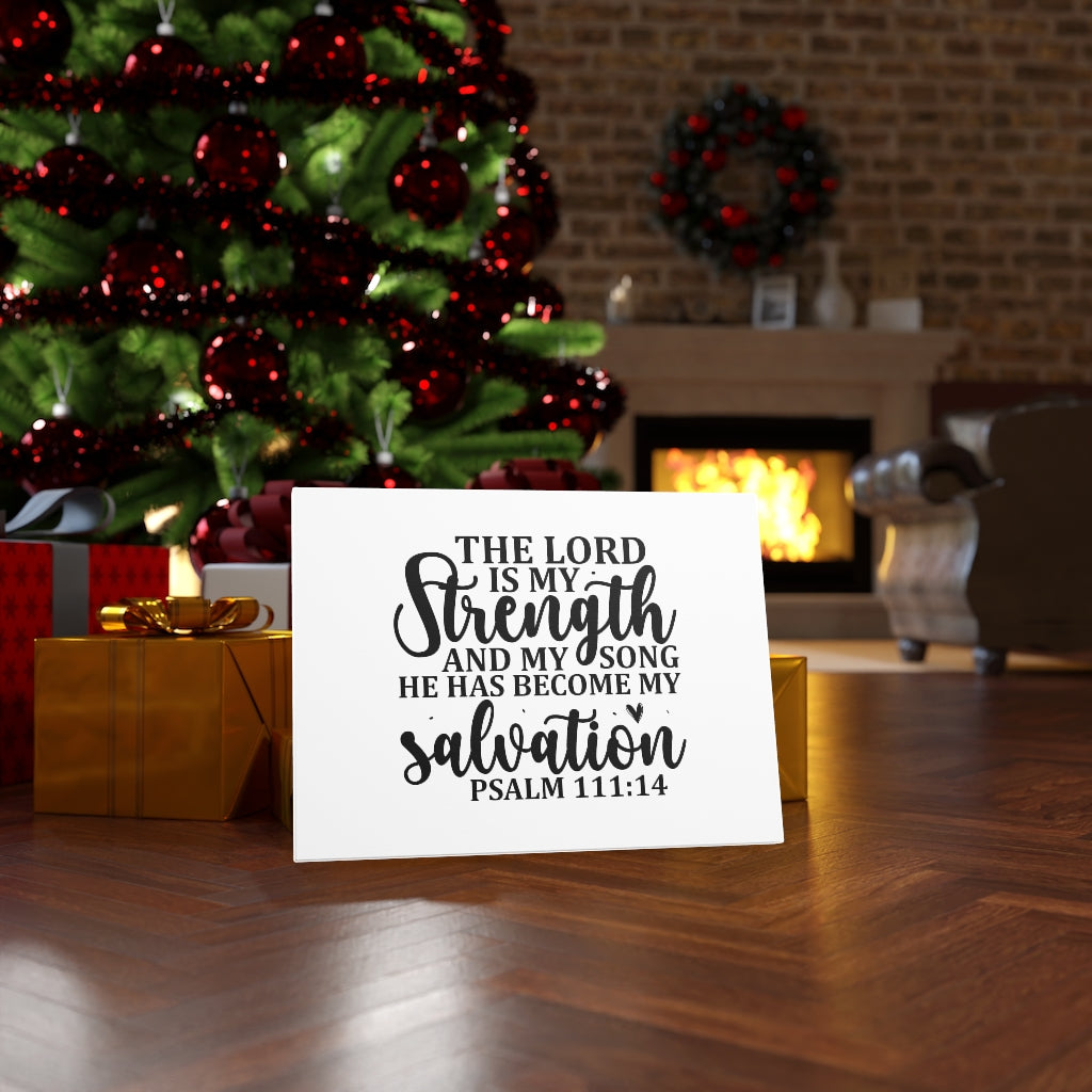 Scripture Walls The Lord Is My Strength Psalm 111:14 Bible Verse Canvas Christian Wall Art Ready to Hang Unframed-Express Your Love Gifts