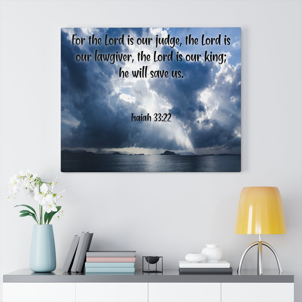 Scripture Walls The Lord is Our King Isaiah 33:22 Christian Home Decor Bible Art Unframed-Express Your Love Gifts