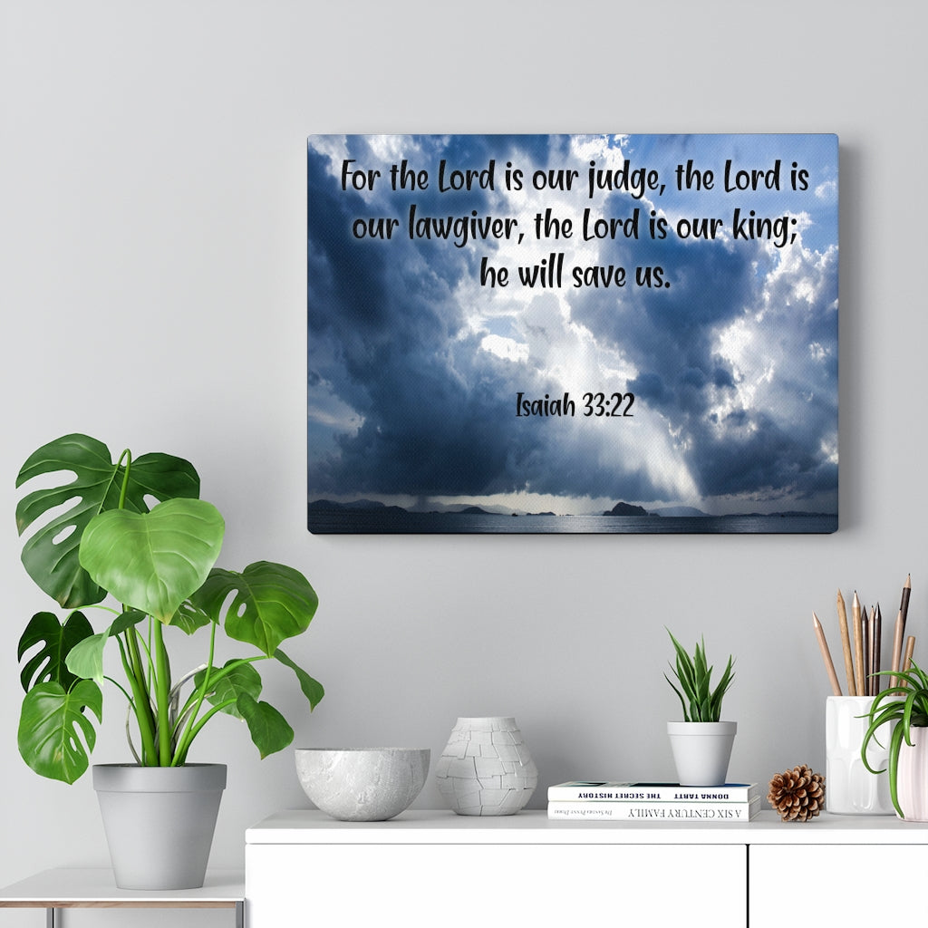 Scripture Walls The Lord is Our King Isaiah 33:22 Christian Home Decor Bible Art Unframed-Express Your Love Gifts