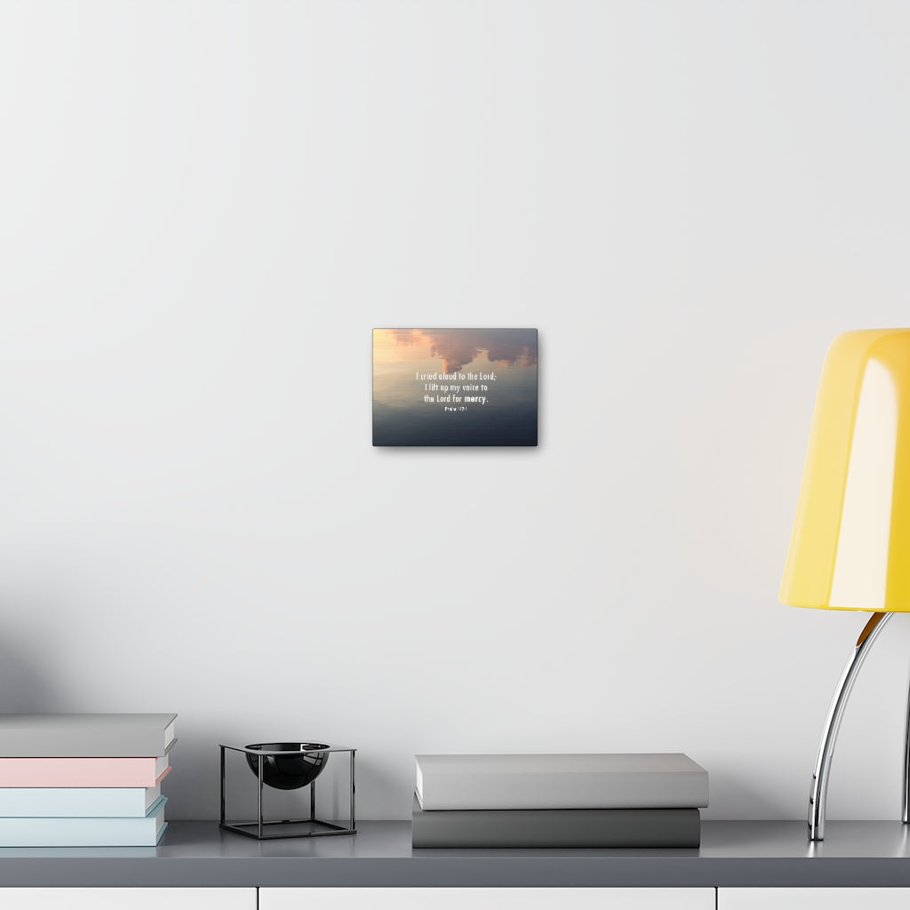 Scripture Walls The Lord Of Mercy Psalm 142:1 Bible Verse Canvas Christian Wall Art Ready to Hang Unframed-Express Your Love Gifts