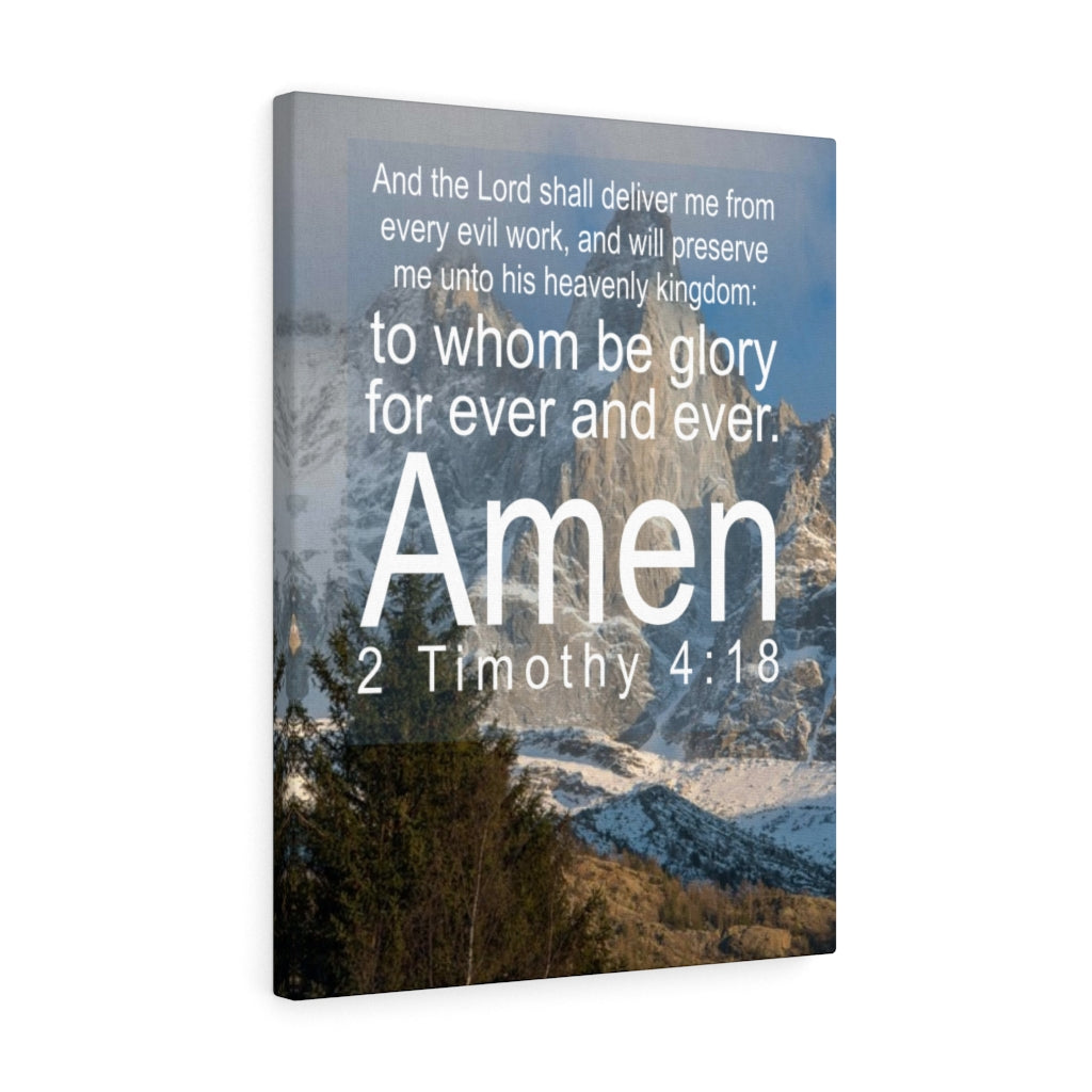 Scripture Walls The Lord Shall Deliver 2 Timothy 4:18 Bible Verse Canvas Christian Wall Art Ready to Hang Unframed-Express Your Love Gifts