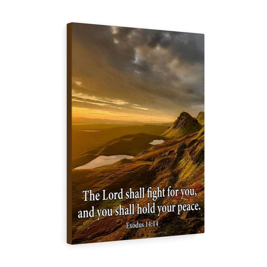 Scripture Walls The Lord Shall Fight For You Romans 8:31 Bible Verse Canvas Christian Wall Art Ready to Hang Unframed-Express Your Love Gifts