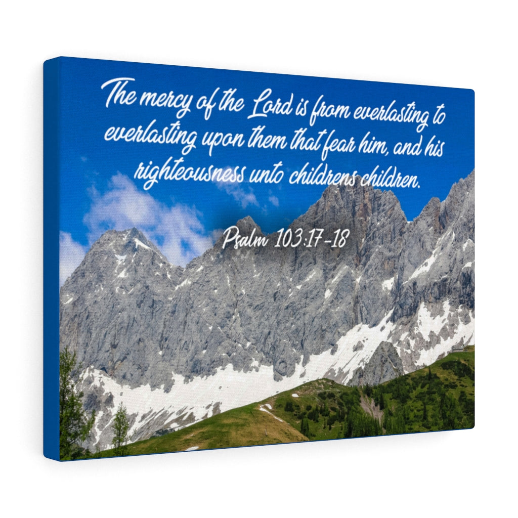 Scripture Walls The Mercy of The Lord Psalm 103:17-18 Bible Verse Canvas Christian Wall Art Ready to Hang Unframed-Express Your Love Gifts
