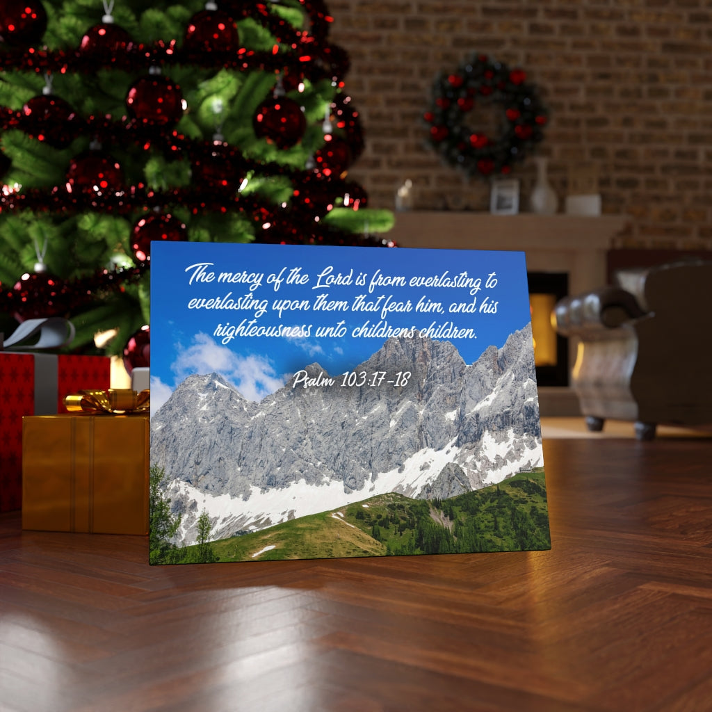 Scripture Walls The Mercy of The Lord Psalm 103:17-18 Bible Verse Canvas Christian Wall Art Ready to Hang Unframed-Express Your Love Gifts