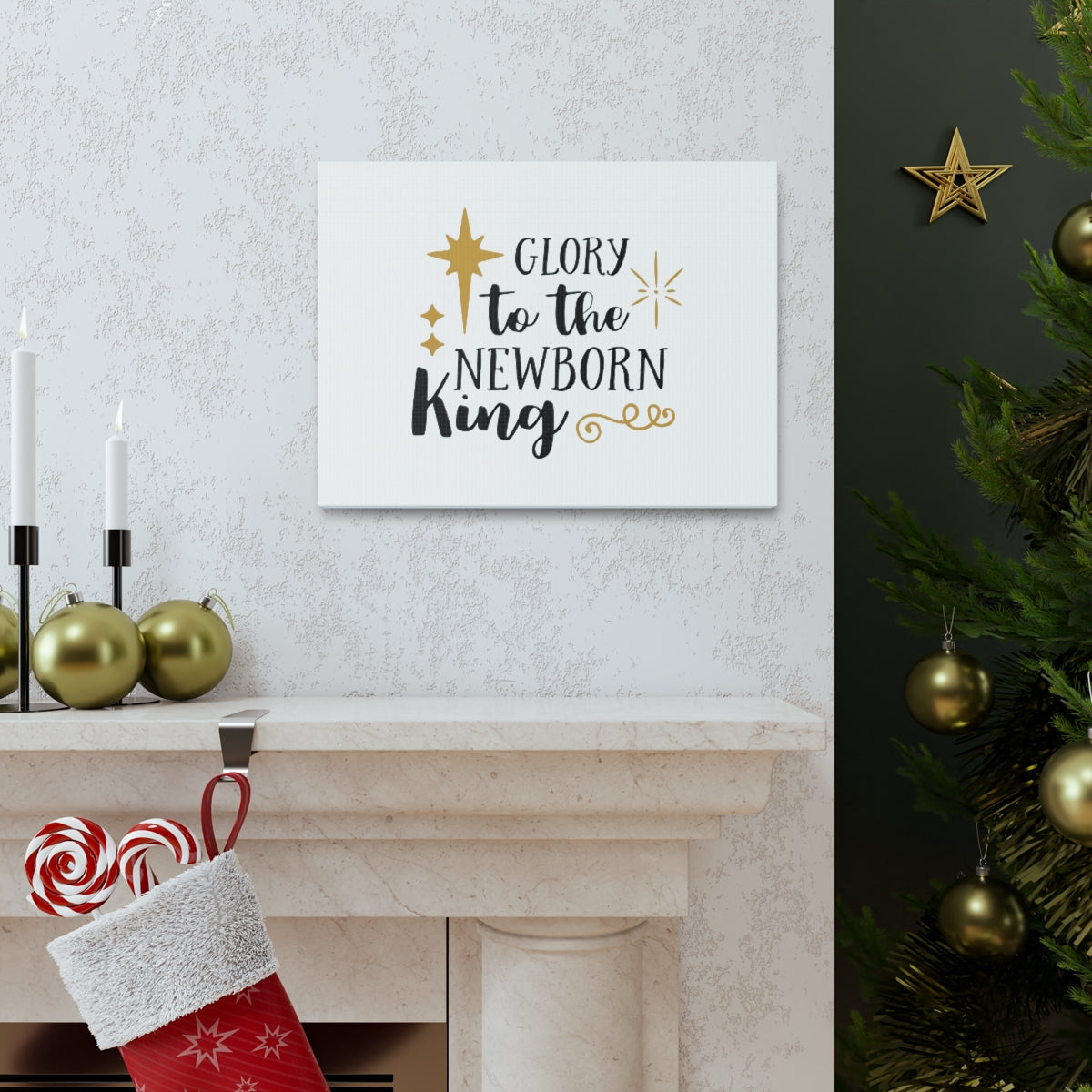 Scripture Walls The Newborn King Luke 2:14 Star Christian Wall Art Bible Verse Print Ready to Hang Unframed-Express Your Love Gifts