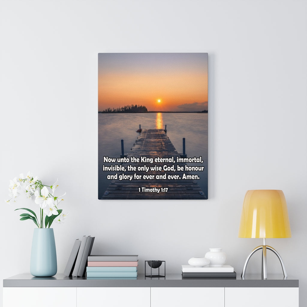Scripture Walls The Only Wise God 1 Timothy 1:17 Bible Verse Canvas Christian Wall Art Ready to Hang Unframed-Express Your Love Gifts
