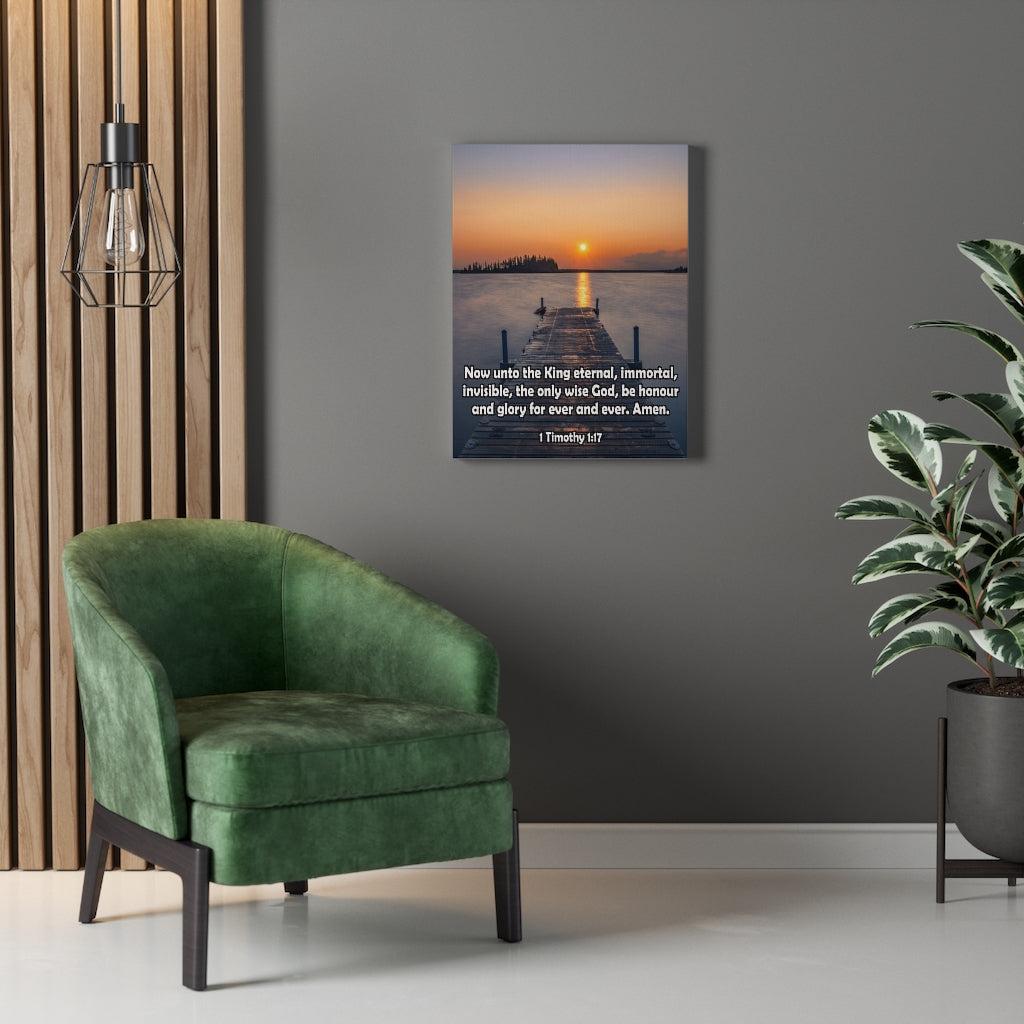 Scripture Walls The Only Wise God 1 Timothy 1:17 Bible Verse Canvas Christian Wall Art Ready to Hang Unframed-Express Your Love Gifts
