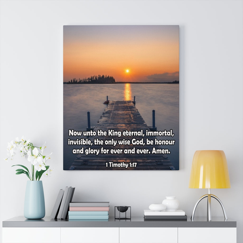 Scripture Walls The Only Wise God 1 Timothy 1:17 Bible Verse Canvas Christian Wall Art Ready to Hang Unframed-Express Your Love Gifts