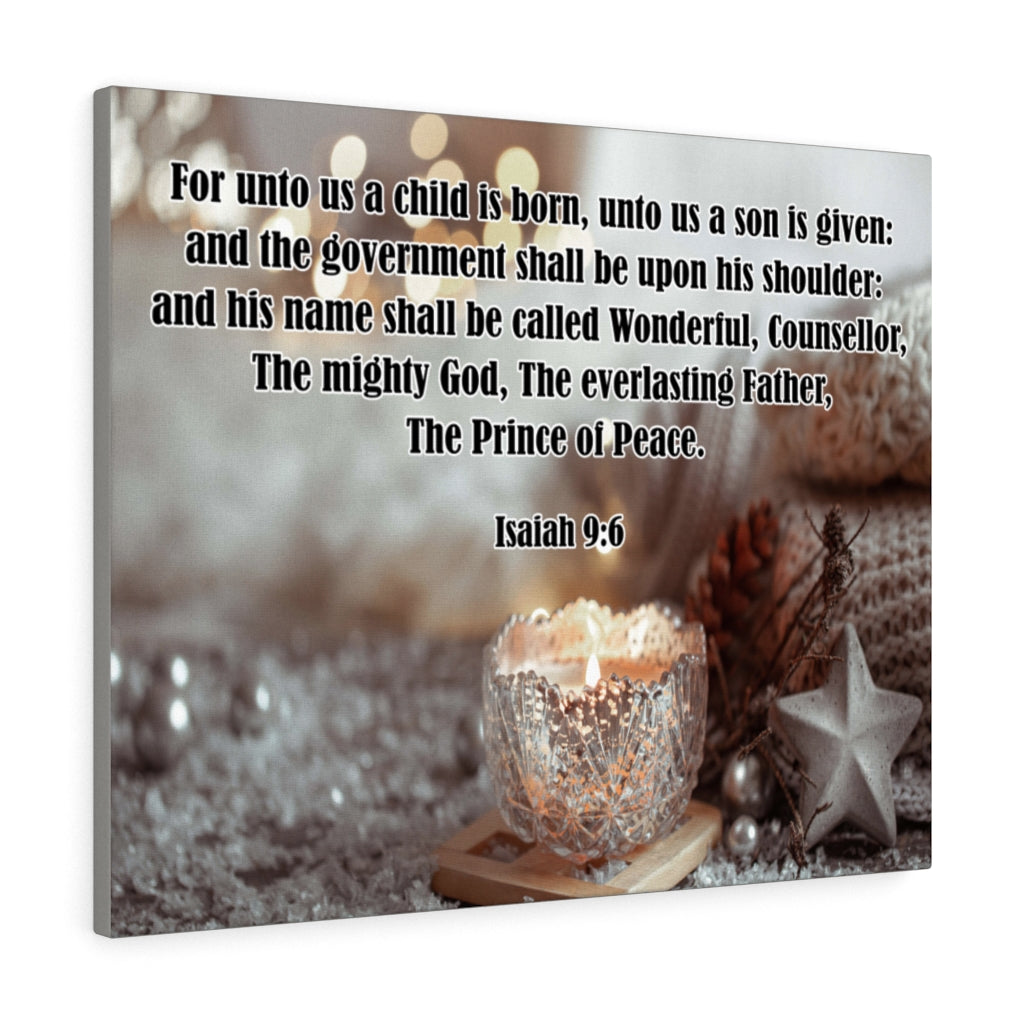 Scripture Walls The Prince of Peace Isaiah 9:6 Bible Verse Canvas Christian Wall Art Ready to Hang Unframed-Express Your Love Gifts