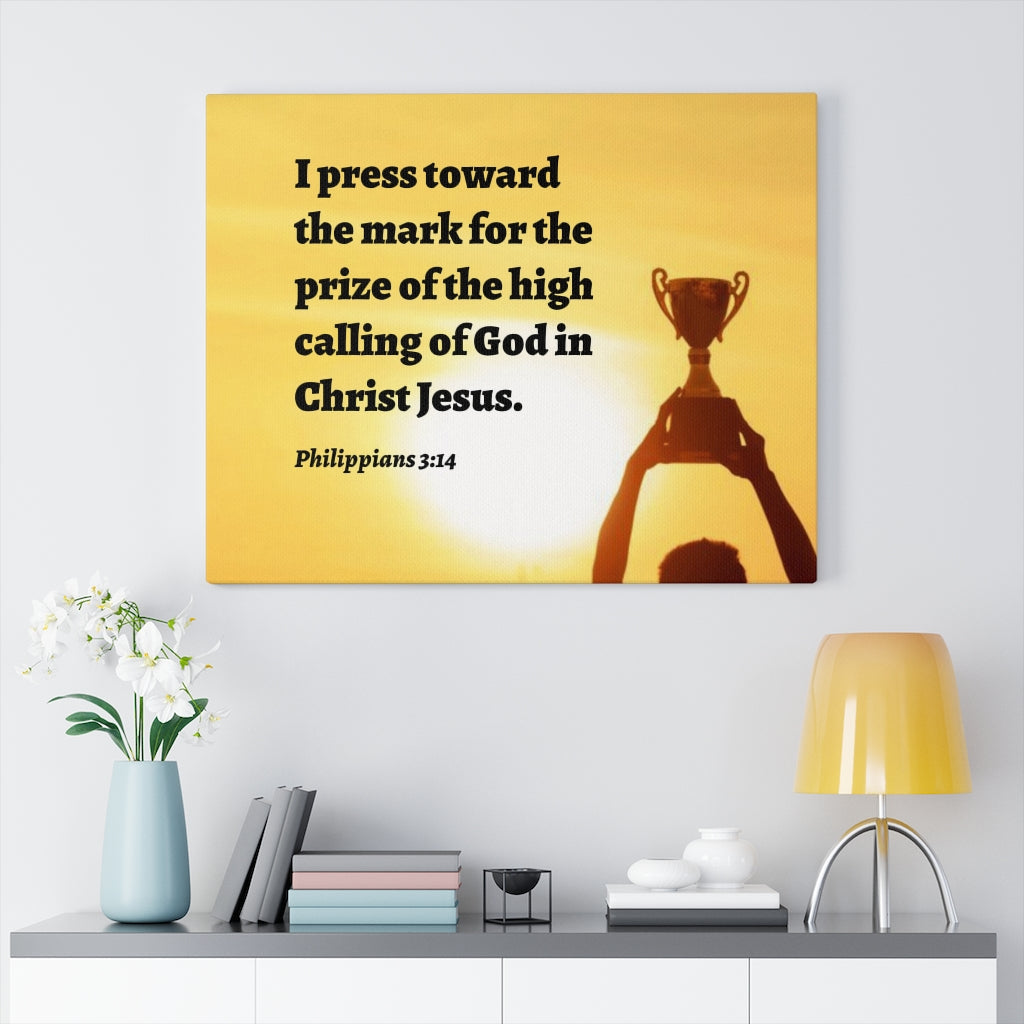 Scripture Walls The Prize Philippians 3:14 Bible Verse Canvas Christian Wall Art Ready to Hang Unframed-Express Your Love Gifts