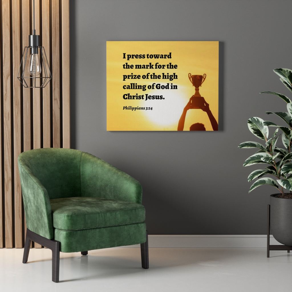 Scripture Walls The Prize Philippians 3:14 Bible Verse Canvas Christian Wall Art Ready to Hang Unframed-Express Your Love Gifts