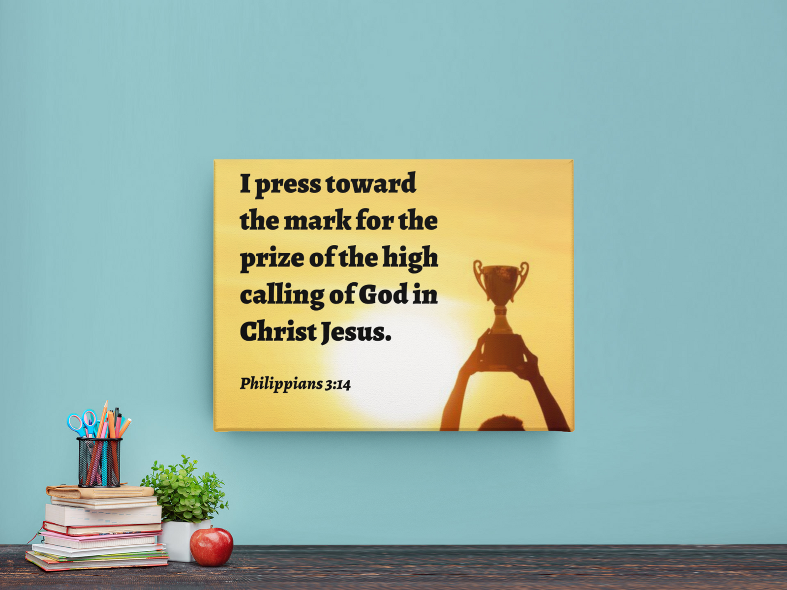 Scripture Walls The Prize Philippians 3:14 Bible Verse Canvas Christian Wall Art Ready to Hang Unframed-Express Your Love Gifts