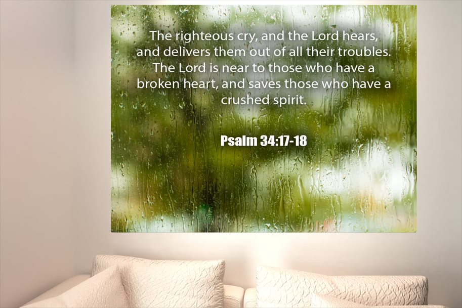 Scripture Walls The Righteous Cry Psalm 34:17-18 Bible Verse Canvas Christian Wall Art Ready to Hang Unframed-Express Your Love Gifts
