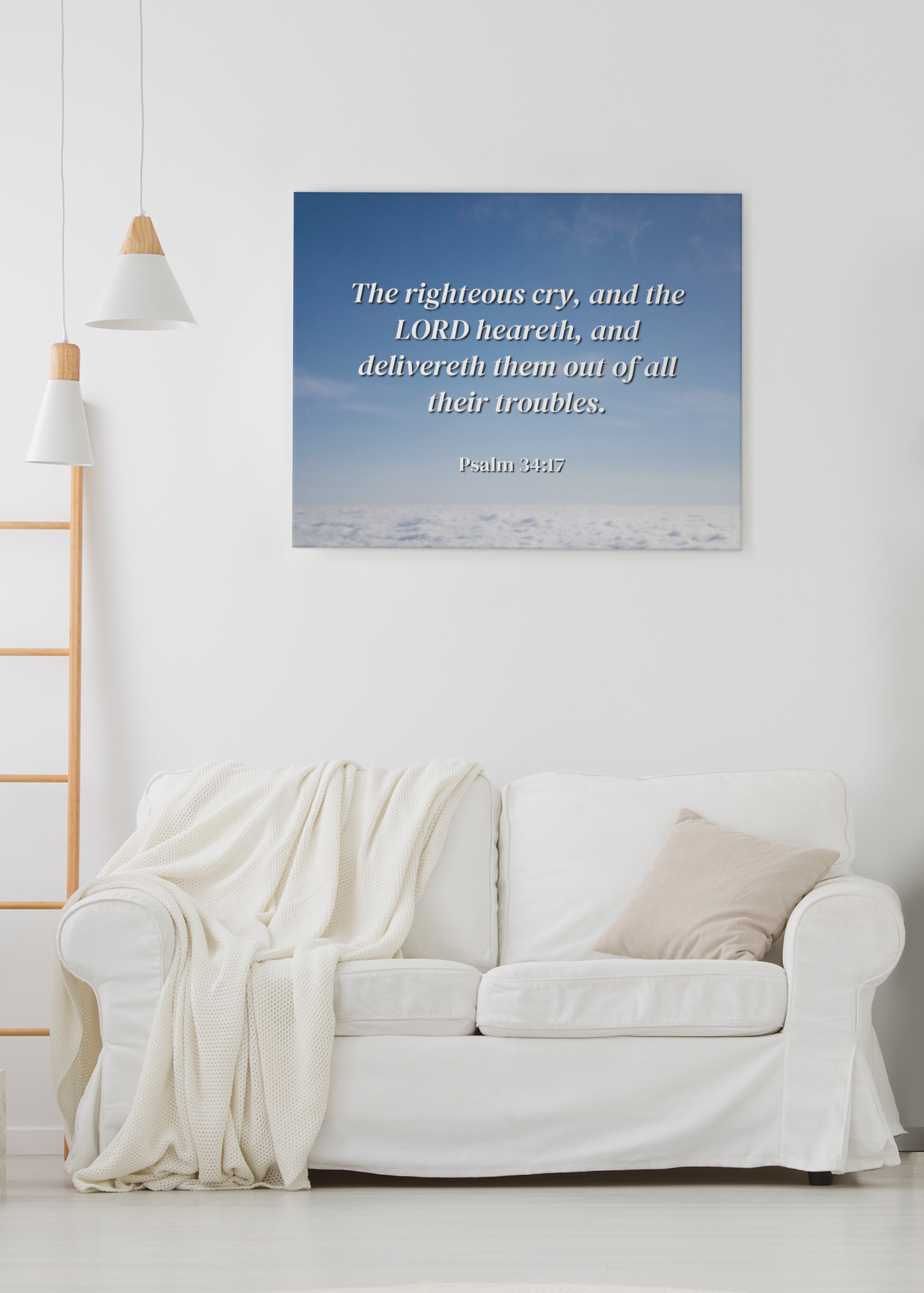 Scripture Walls The Righteous Cry Psalm 34:17 Bible Verse Canvas Christian Wall Art Ready to Hang Unframed-Express Your Love Gifts