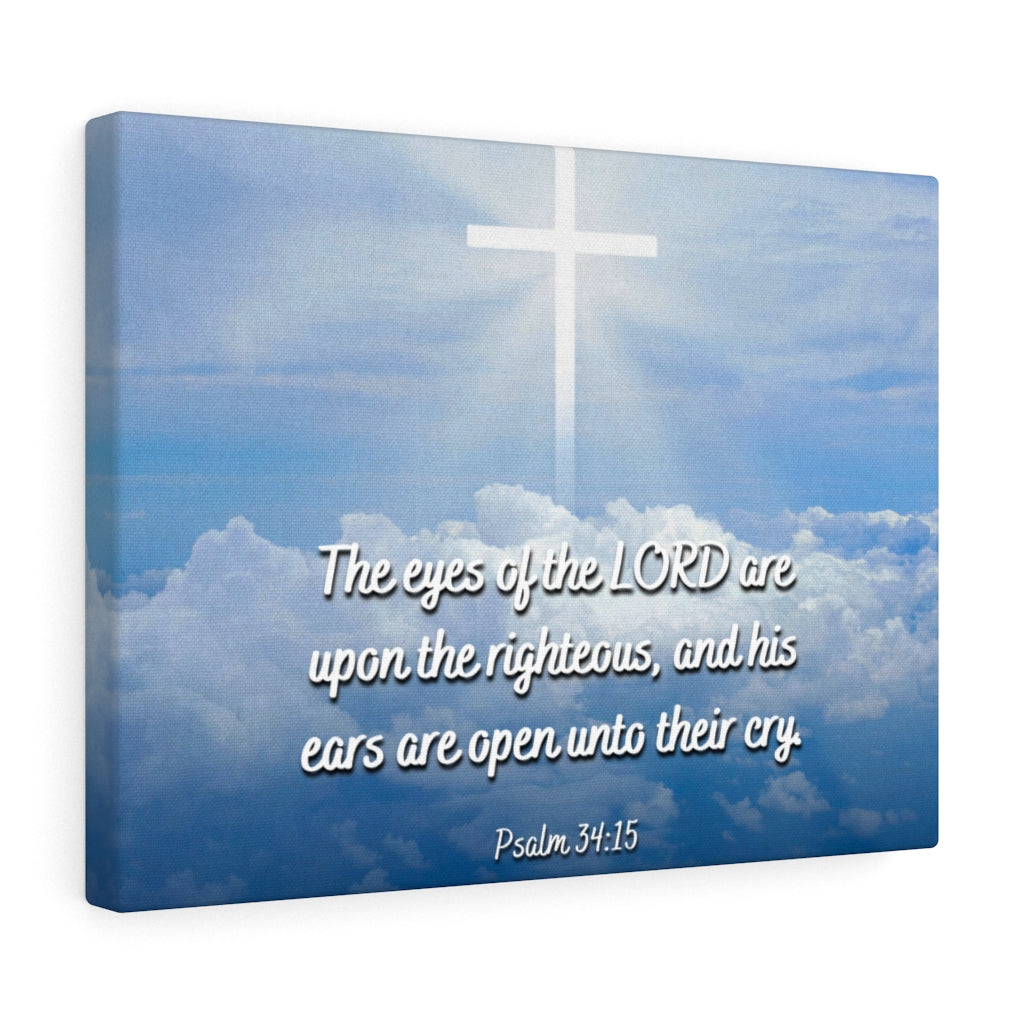 Scripture Walls The Righteous Psalm 34:15 Bible Verse Canvas Christian Wall Art Ready to Hang Unframed-Express Your Love Gifts