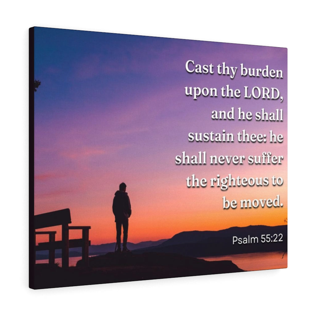 Scripture Walls The Righteous Psalm 55:22 Bible Verse Canvas Christian Wall Art Ready to Hang Unframed-Express Your Love Gifts