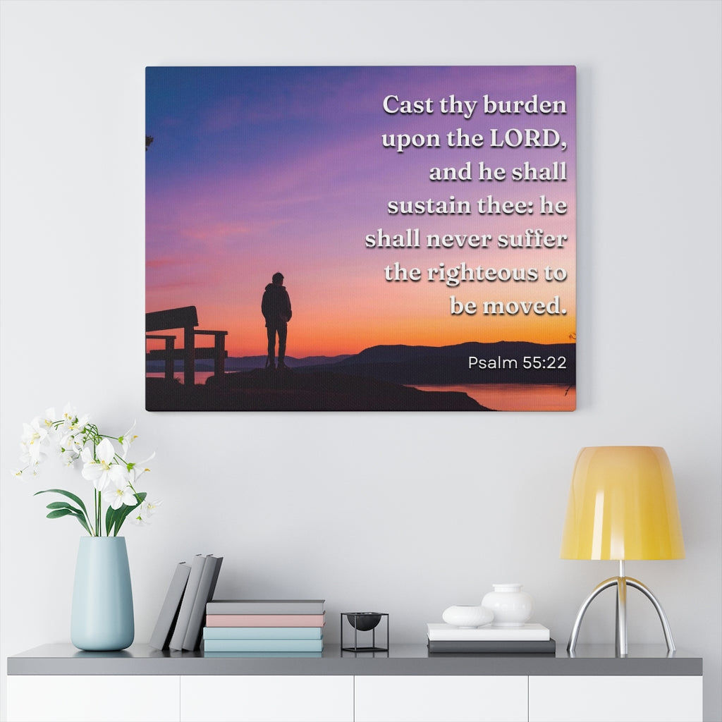 Scripture Walls The Righteous Psalm 55:22 Bible Verse Canvas Christian Wall Art Ready to Hang Unframed-Express Your Love Gifts
