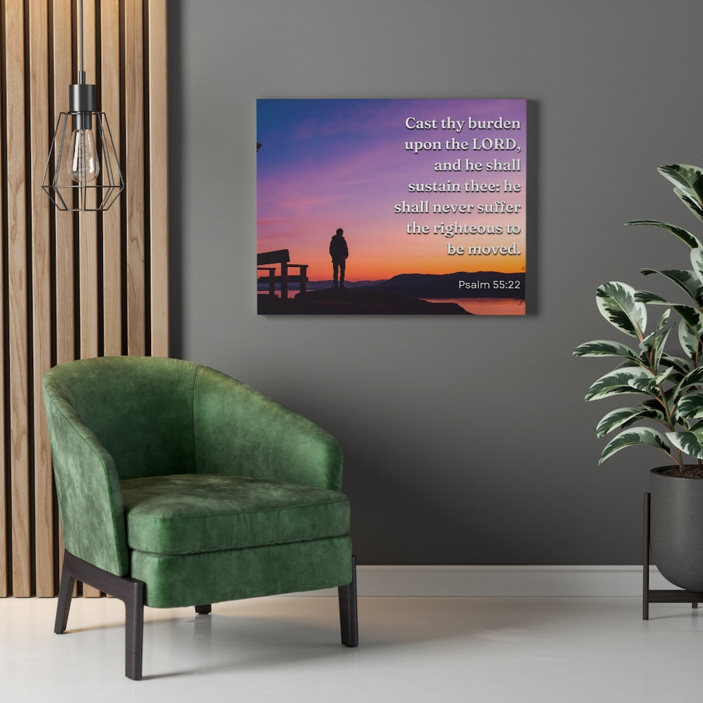 Scripture Walls The Righteous Psalm 55:22 Bible Verse Canvas Christian Wall Art Ready to Hang Unframed-Express Your Love Gifts