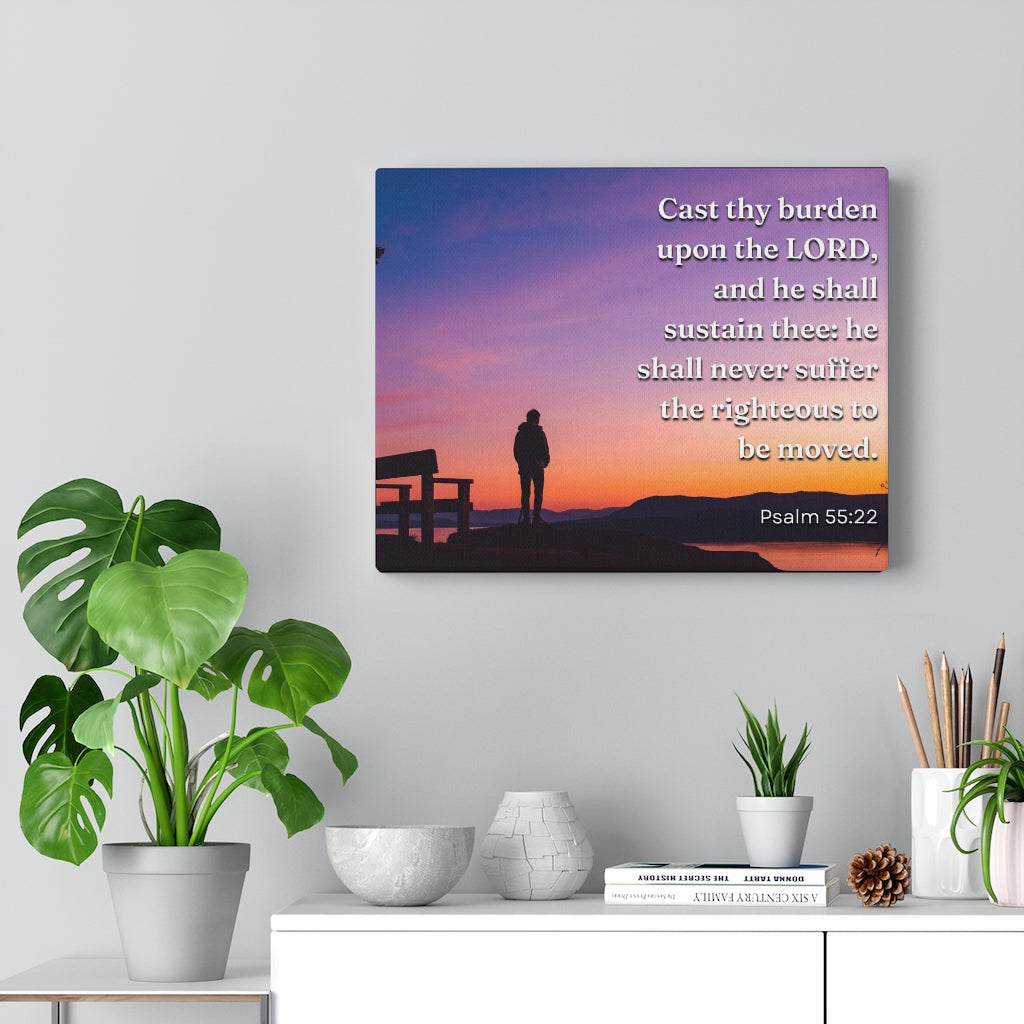Scripture Walls The Righteous Psalm 55:22 Bible Verse Canvas Christian Wall Art Ready to Hang Unframed-Express Your Love Gifts