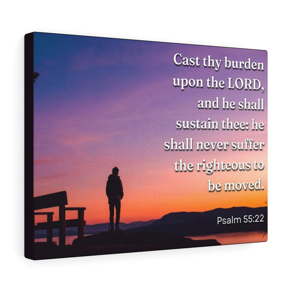 Scripture Walls The Righteous Psalm 55:22 Bible Verse Canvas Christian Wall Art Ready to Hang Unframed-Express Your Love Gifts