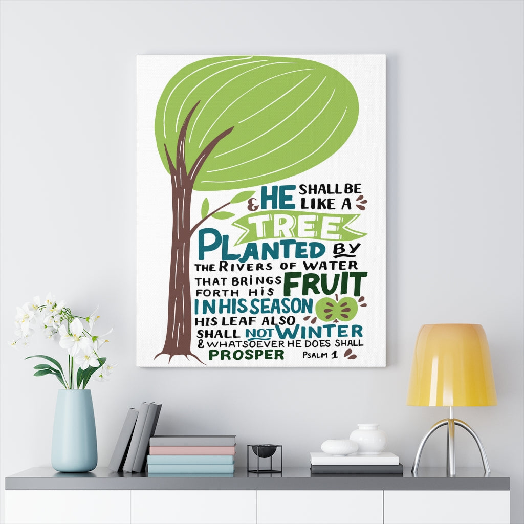 Scripture Walls The Rivers Of Water Psalm 1 Bible Verse Canvas Christian Wall Art Ready to Hang Unframed-Express Your Love Gifts