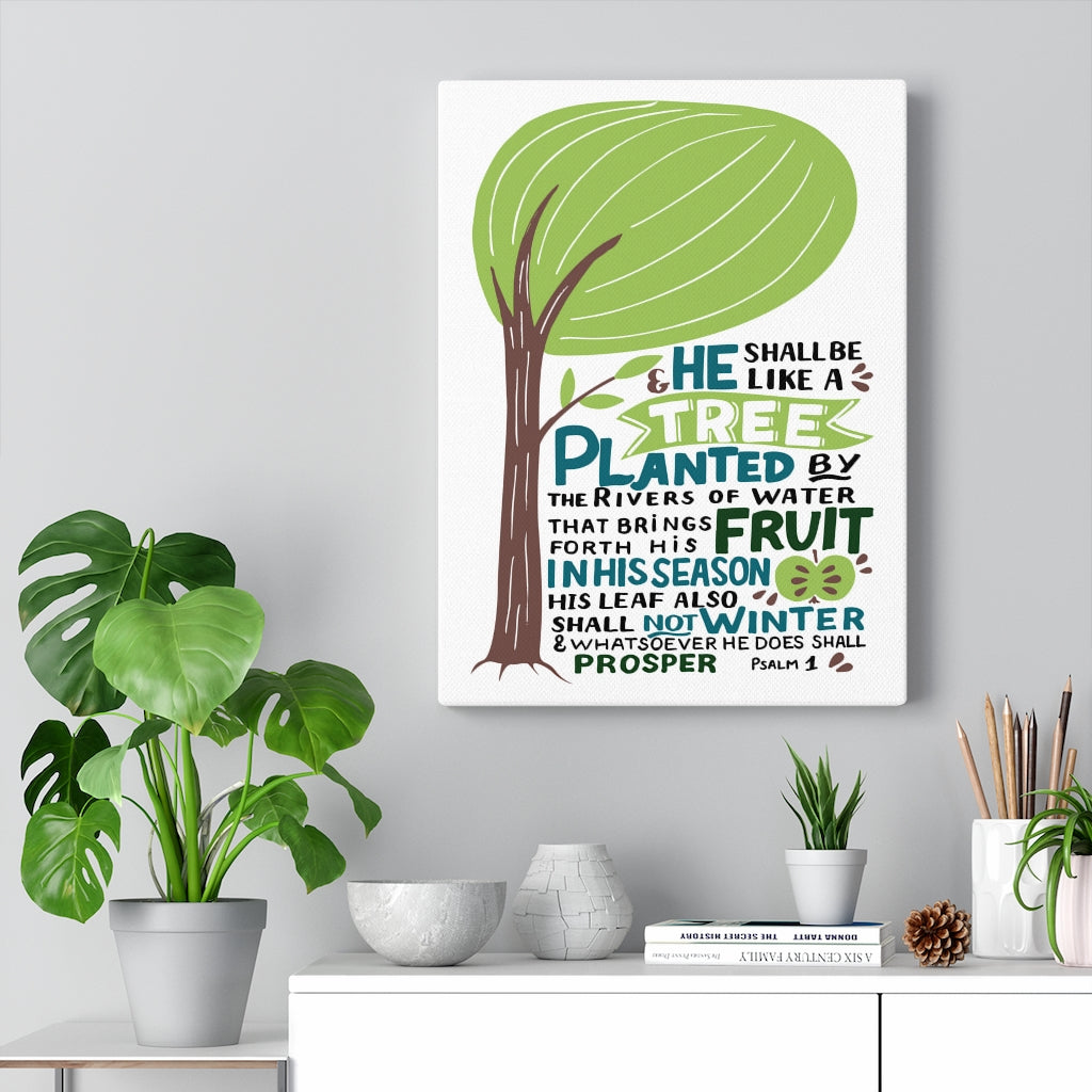 Scripture Walls The Rivers Of Water Psalm 1 Bible Verse Canvas Christian Wall Art Ready to Hang Unframed-Express Your Love Gifts