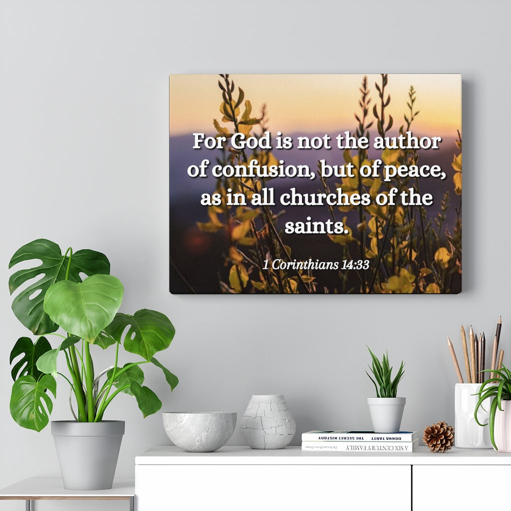 Scripture Walls The Saints 1 Corinthians 14:33 Bible Verse Canvas Christian Wall Art Ready to Hang Unframed-Express Your Love Gifts