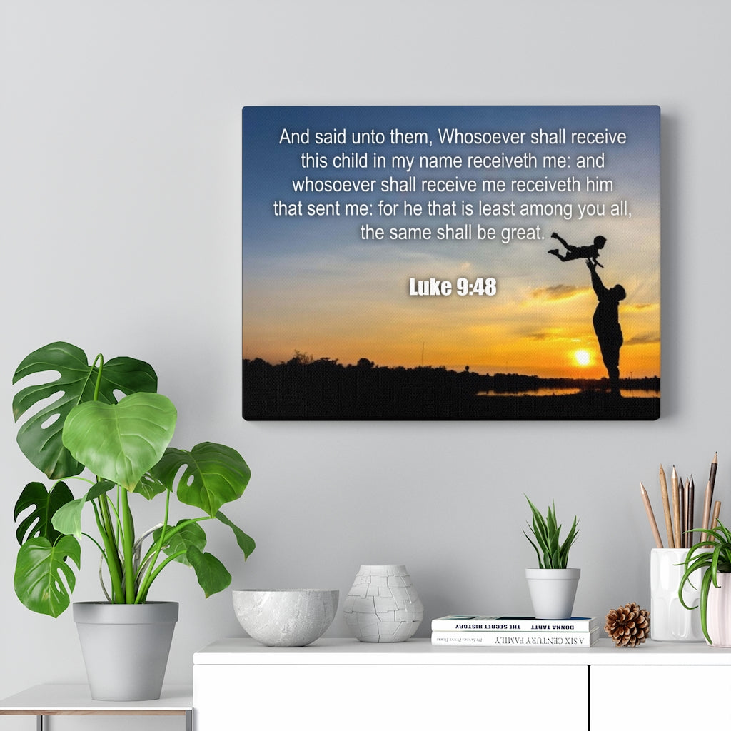 Scripture Walls The Same Shall Be Great Luke 9:48 Bible Verse Canvas Christian Wall Art Ready to Hang Unframed-Express Your Love Gifts