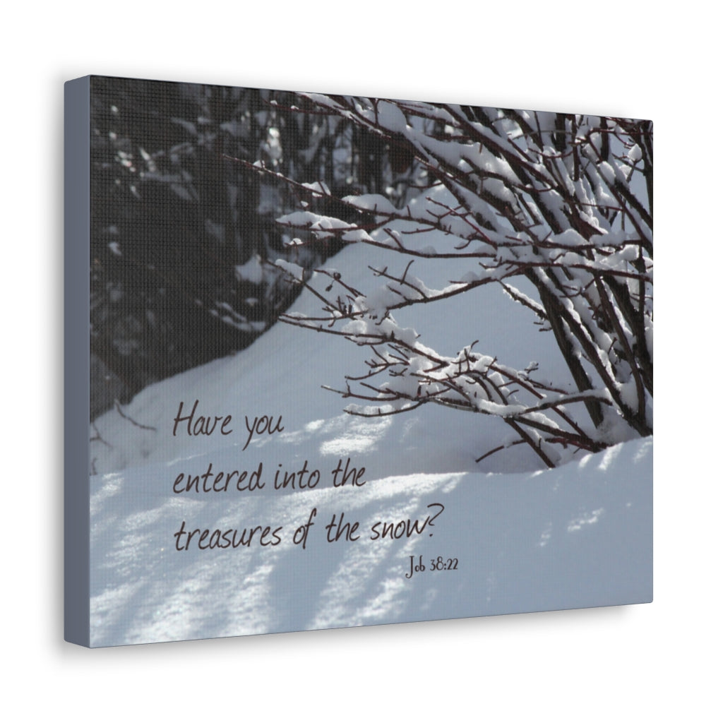 Scripture Walls The Treasures Job 38:22 Bible Verse Canvas Christian Wall Art Ready to Hang Unframed-Express Your Love Gifts