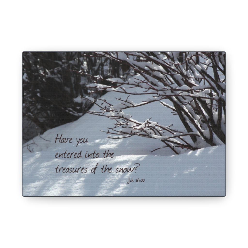 Scripture Walls The Treasures Job 38:22 Bible Verse Canvas Christian Wall Art Ready to Hang Unframed-Express Your Love Gifts