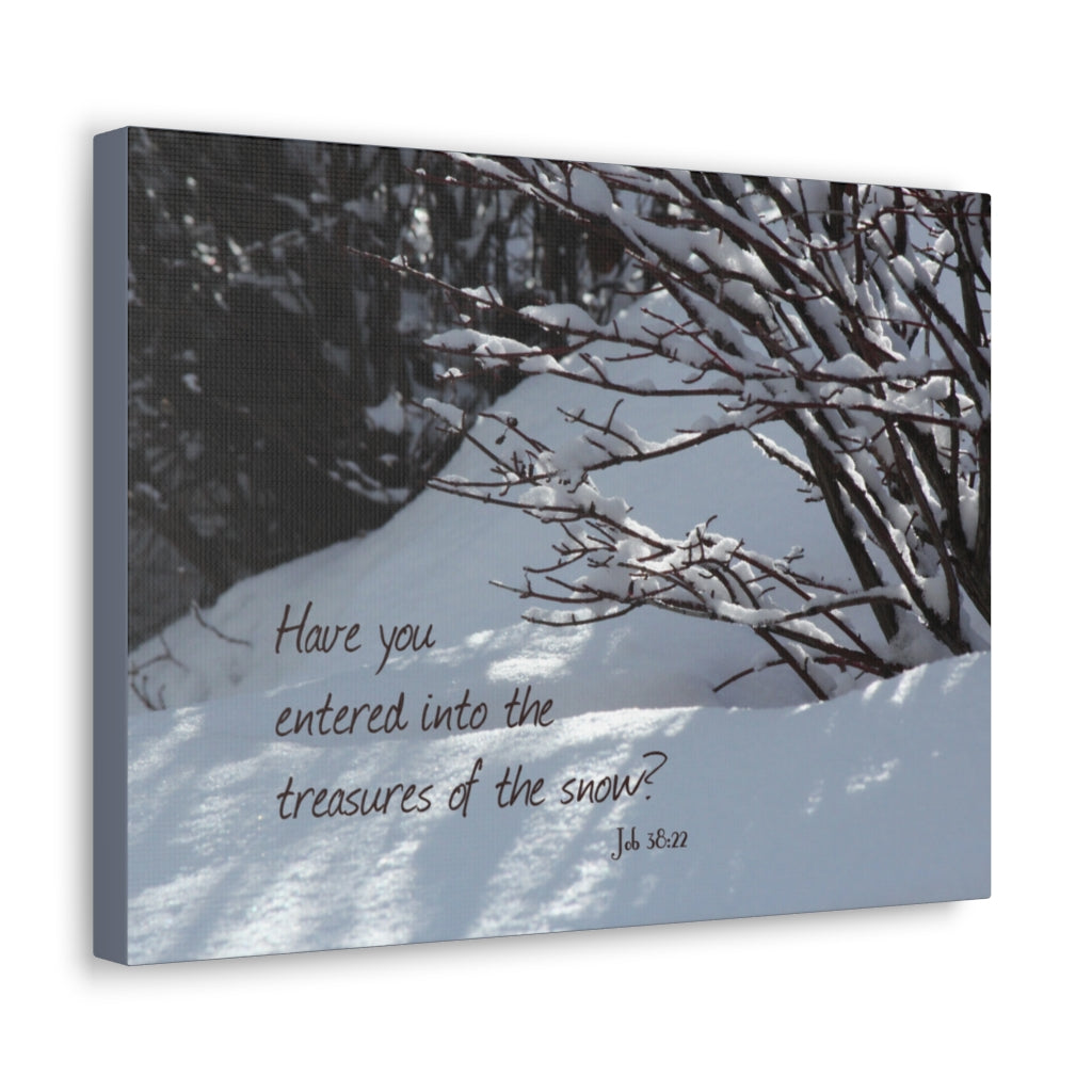 Scripture Walls The Treasures Job 38:22 Bible Verse Canvas Christian Wall Art Ready to Hang Unframed-Express Your Love Gifts