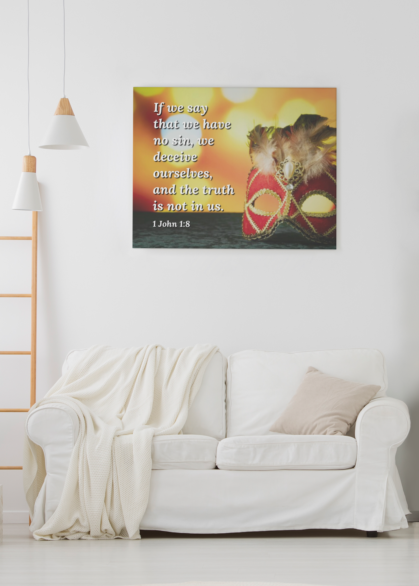 Scripture Walls The Truth 1 John 1:8 Bible Verse Canvas Christian Wall Art Ready to Hang Unframed-Express Your Love Gifts