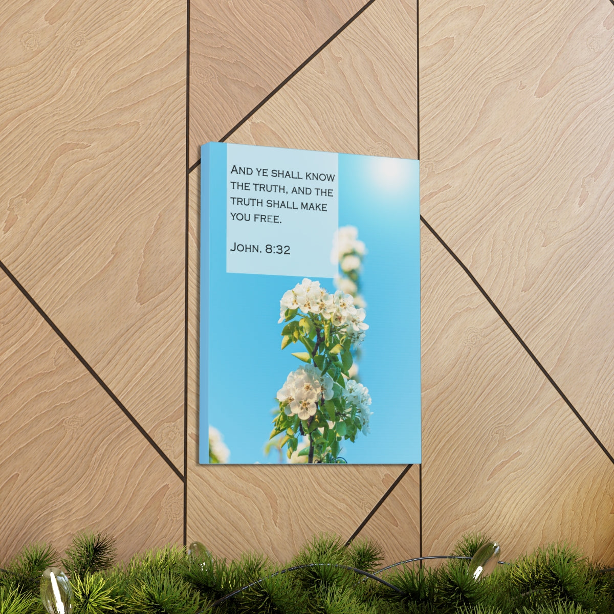 Scripture Walls The Truth Shall Make You Free John 8:32 Bible Verse Canvas Christian Wall Art Bible Verse Print Ready To Hang Unframed-Express Your Love Gifts