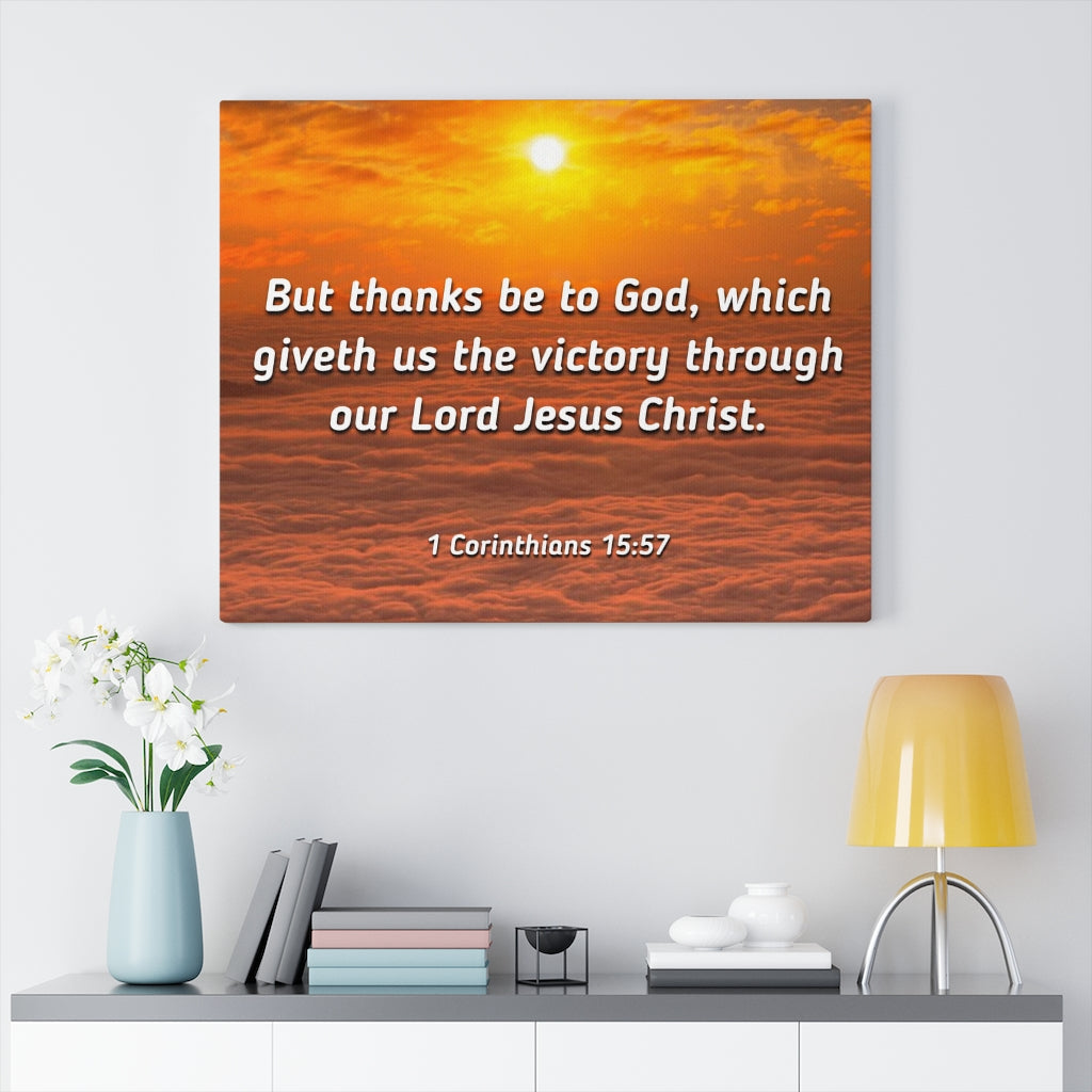 Scripture Walls The Victory 1 Corinthians 15:57 Bible Verse Canvas Christian Wall Art Ready to Hang Unframed-Express Your Love Gifts