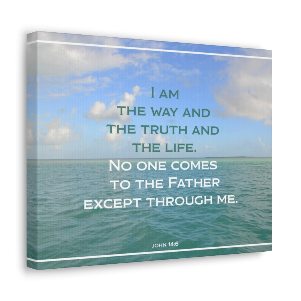 Scripture Walls The Way And The Truth John 14:6 Bible Verse Canvas Christian Wall Art Ready to Hang Unframed-Express Your Love Gifts